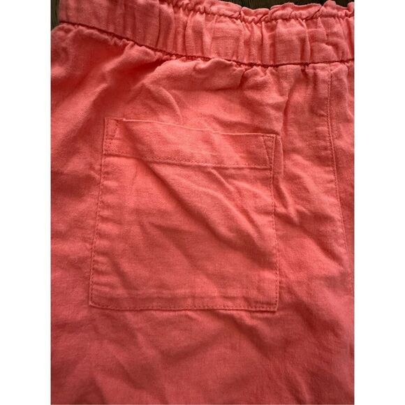 Gap Linen Drawstring Elastic Waist Shorts Coral Small - Picture 3 of 6